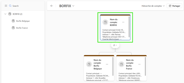 Personnalisation apparence de la nouvelle hiérarchie Dynamics 365 sales crm