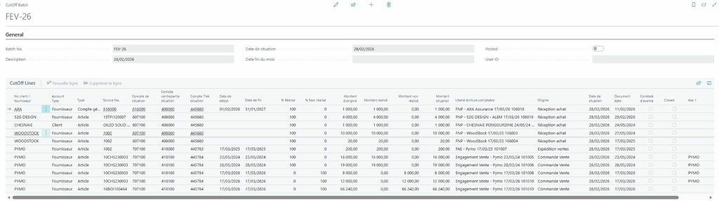 Module Cut-off financier Symelia